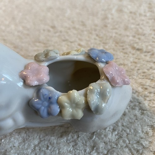 Vintage Ceramic Mini Dachshund Dog Planter Pin Cushion Holder Flowers - Picture 7 of 9