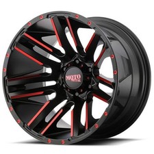 20x10" Moto Metal Wheels MO978 Razor Satin Black Machined/Red (4 pcs) (S03)