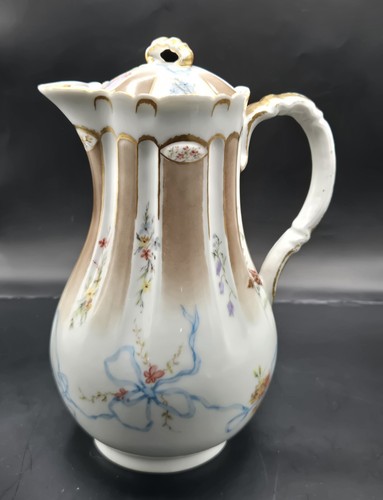 Antiker Haviland H&Co. Limoges, Frankreich Schokoladentopf 10"Tx5,5"Bx7"T - Bild 4 von 12