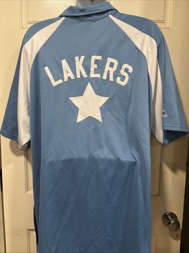 Majestic Hardwood Classics Herren Los Angeles Lakers Aufwärmen blau Trikot Shirt 3XL - Bild 2 von 12
