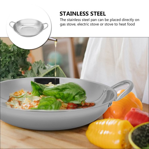 Flat-bottom Dry Pot Hotpot Wok Double Handle Stainless Steel Cookware - Bild 12 von 12