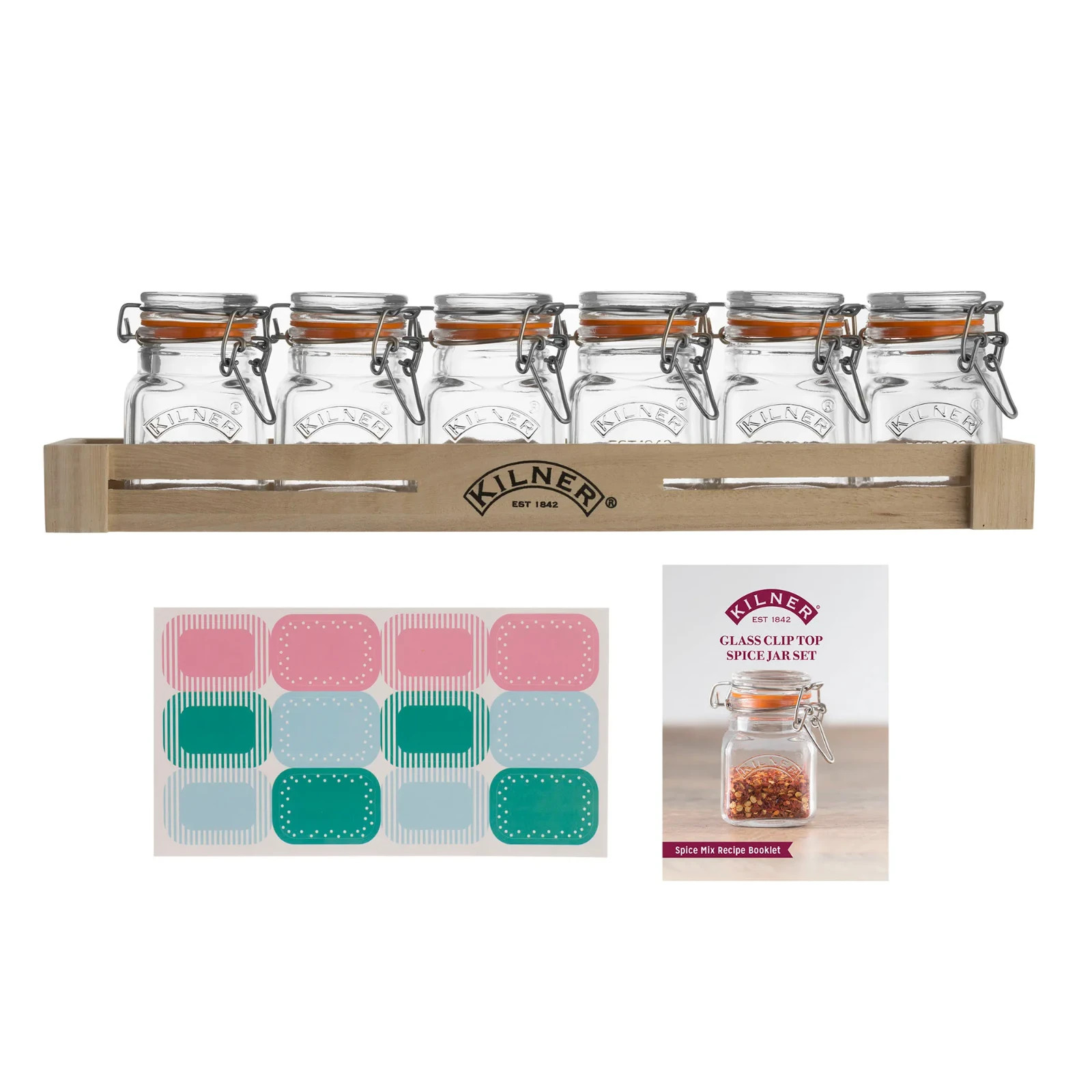 Kilner 20 Piece Spice Jar Gift Set | Spice Storage Set, Kilner Spice Rack