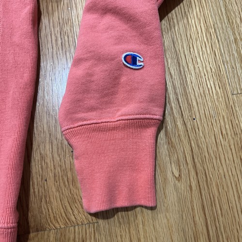 Champion Drawstring Reverse Weave Pullover Sweater Salmon Pink Sz Large - Picture 2 of 5