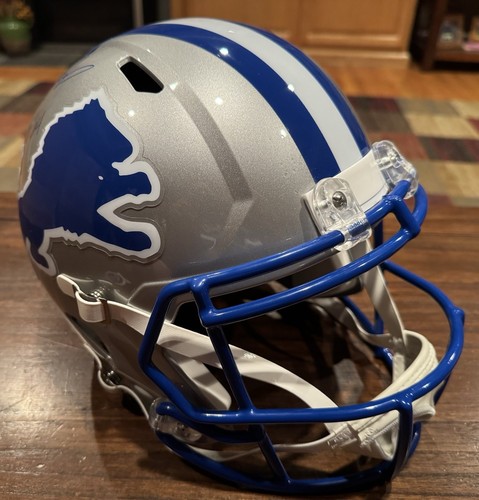 Barry Sanders signierter Detroit Lions Throwback Helm HOF 04 Schwartz Beckett B - Bild 6 von 11