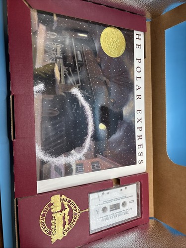 Juego de regalo en caja The Polar Express libro audio CD cinta adorno Liam Neeson - Imagen 4 de 4