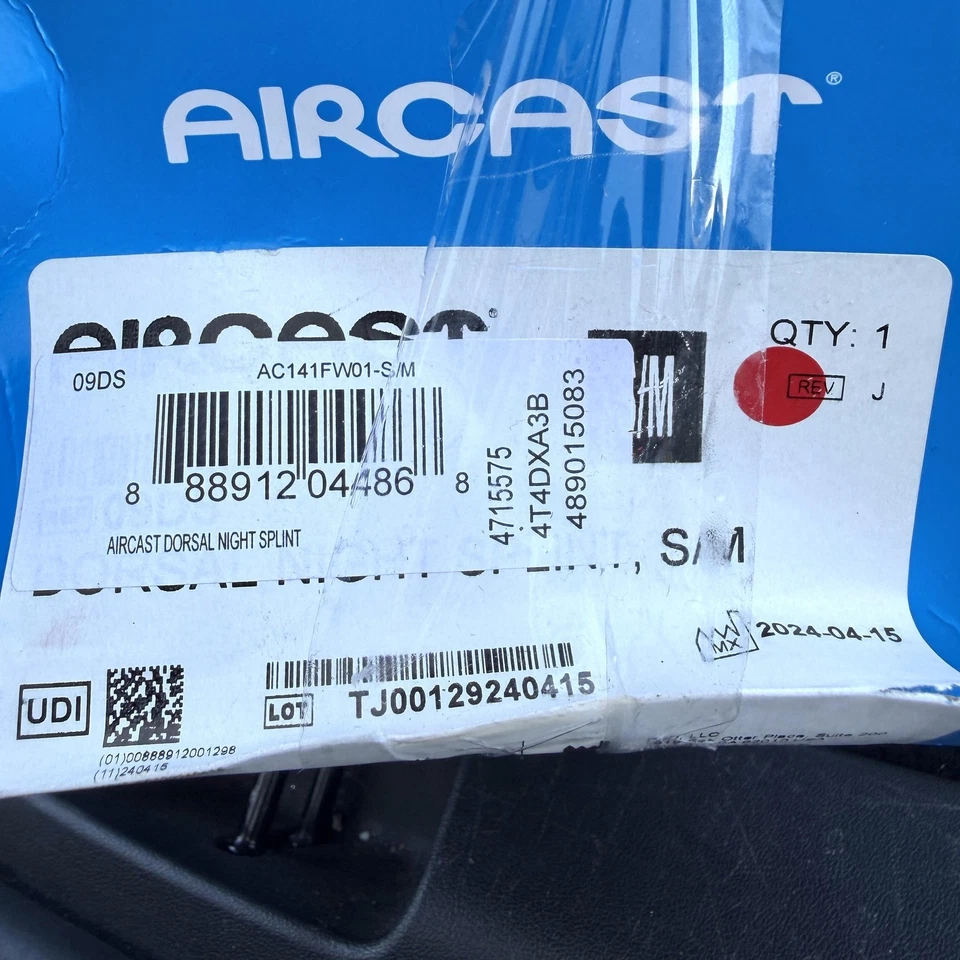 Aircast Dorsal Night Splint AC141FW01 S/M Plantar Fasciitis Foot Ankle Brace - Image 4 of 4