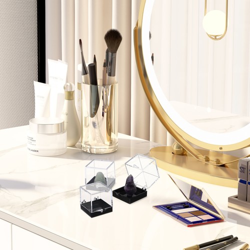 2 PEZZI Vetrine Cubo Quadrato Acrilico Contenitori Rocce e Minerali - Foto 8 di 11