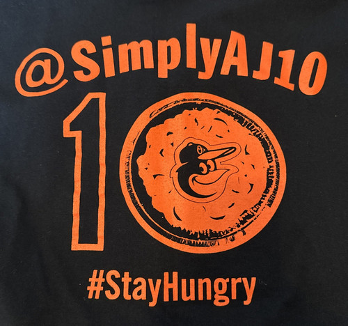 Vintage Baltimore Orioles Adam Jones #10 “Simply AJ” Unisex Black T-Shirt Sz XL