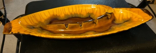 Vtg MCM Long Shape Multicolor ROYAL HAEGER Ceramic Pottery Ashtray 1093 USA