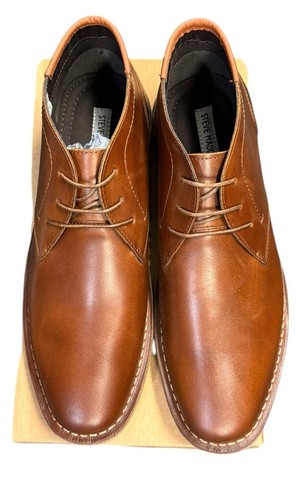 Steve Madden Sz 11 Shoes Harken Chukka Cognac Brown Leather Ankle Boots New - Picture 2 of 5