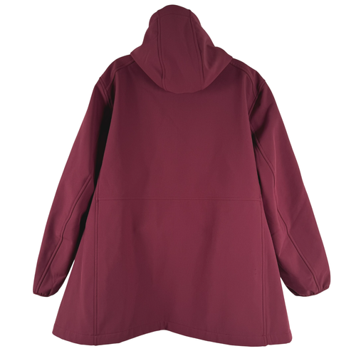 Lands' End Stretch Softshell Fleece Jacket Womens 3X Burgundy Hooded CJ-2139 - Picture 6 of 10