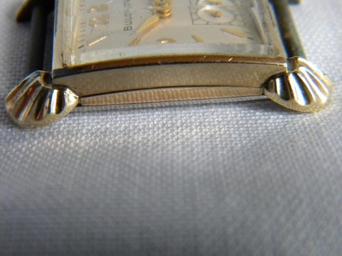 Vtg Mens BULOVA Wristwatch~Tank~Art Deco~Fan Corners~L1~Parts/Repair~10K GF~Runs - Picture 4 of 9