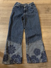 Vintage Osh Kosh B Gosh Flare Denim Jeans With Washed out Designed Bottom 6X