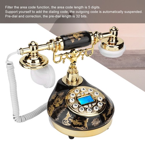 MS-9107 Ceramic Gold Flower Pattern Antique Telephone Home Decor Desk Phone FY - Afbeelding 6 van 8