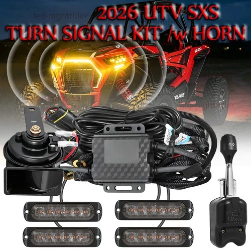 Street Legal For Polaris Can Am UTV Turn Signal Horn Kit Plug Play 12V Aluminum