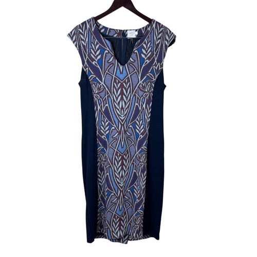Anthropologie HD In Paris Cleo Jacquard Sheath Sleeveless Panel Dress Size Large