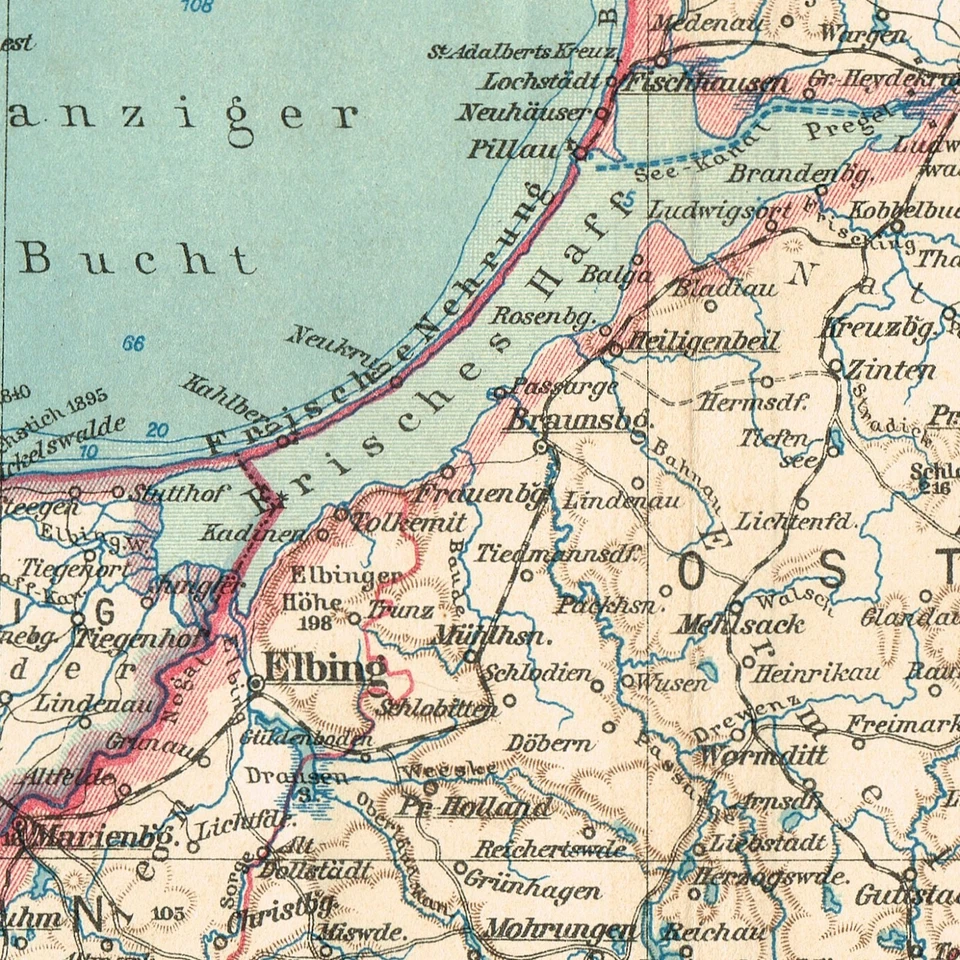 POLAND PRUSSIA GERMANY after WW1 Danzig  1926 Original Antique map - Image 3 of 4