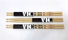 Vic Firth 3 Pairs American Classic 5A Hickory Wood Tip Drumsticks Pro Sticks