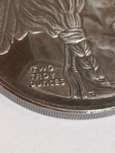 2 oz Big Nickel Indian Head/Buffalo Very Rare coin * Nice Toning* Proof Like - Picture 7 of 9