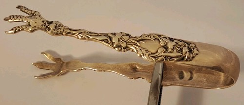 Whiting LILY Sterling Silver SUGAR TONGS 1902 ART NOUVEAU Floral Antique NO MONO - Picture 7 of 8