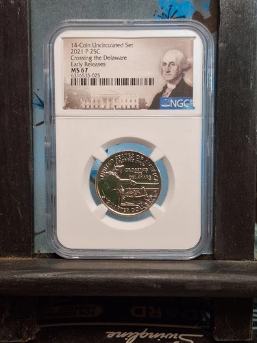 2021 P&D NGC MS67 Crossing The Delaware CLAD 25c, 2 coin set. Early releases.