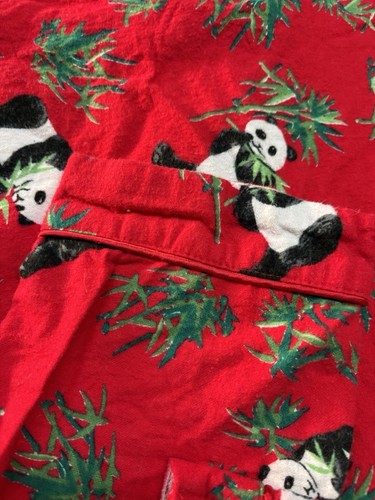 La Cera RN#70210 Womens Pajama Set Size Large Red Panda Bears Cotton Flannel - Picture 5 of 18