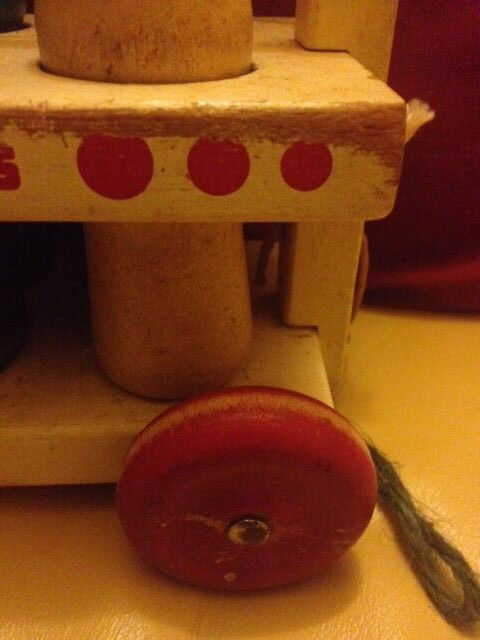 Antique Holgate Toy Toys Milk Cola Bottle Carrier Wooden Pull Toy Holgate H1146 RARE FIND 26510e Antique Holgate Toy Toys Milk Cola Bottle Carrier Wooden Pull Toy Holgate H1146 RARE FIND 26510e