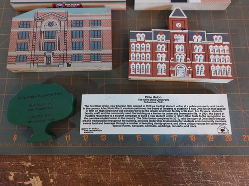 Cats Meow Shelf Sitter Lot Ohio State University OSU Halls Buckeye Tree Union - Imagen 3 de 9