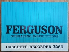 Genuine Original Vintage Ferguson Cassette Recorder 3266 Operating Instructions