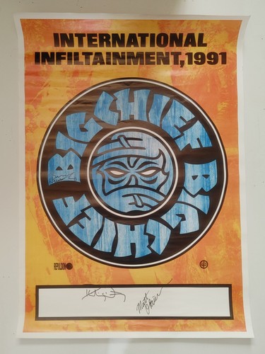 1991 BIG CHIEF INTERNATIONAL INFILTAINMENT CONCERT POSTER SUB POP ARTIST SIGNED