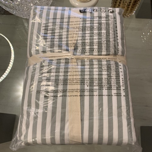 H&M Baumwollbettwäsche für Doppel-kingsize betten,Grün/Gestreift,240x220x50/60cm - Bild 5 von 9