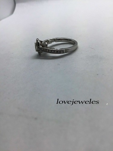 1.20CT Oval Cut Real Moissanite Halo Engagement Wedding Ring 14K White Gold Over - Bild 3 von 7