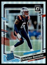 2023 DONRUSS RATED ROOKIE SILVER CHRISTIAN GONZALEZ NEW ENGLAND PATRIOTS #274 NM