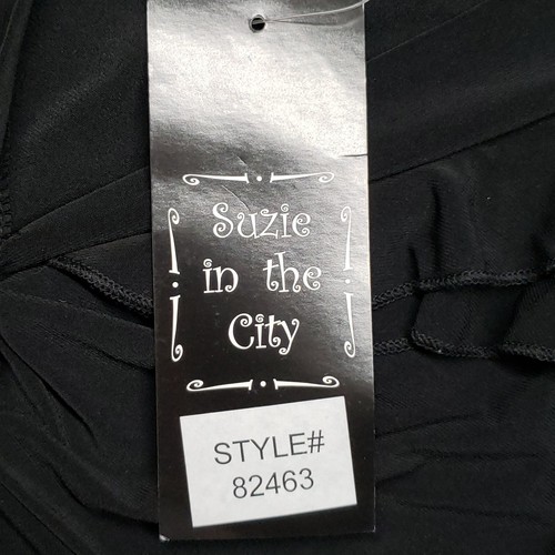 Suzie In The City Blouse Womens L Black Solid Sleeveless V-Neck Pullover New - Picture 5 of 7