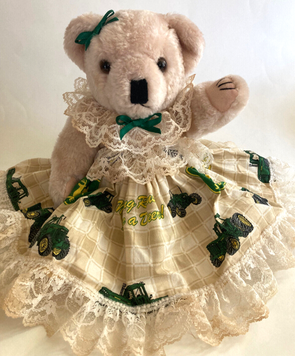 John Deere Girl Teddy 13in. Stuffed Plush Toy Animal Vtg Logo Farmer Girl RARE! - Picture 5 of 19