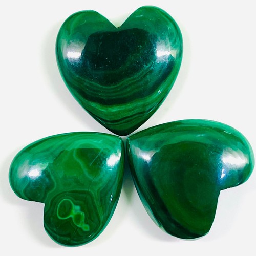 3 Pcs Natural Malachite 27.5-30.5mm Heart Cabochon Loose Untreated Gemstones Lot - Picture 15 of 20