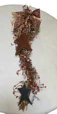 Pip Berry Swag Wall Art Hanging Red White Blue Patriotic Wood Stars Rustic 29"