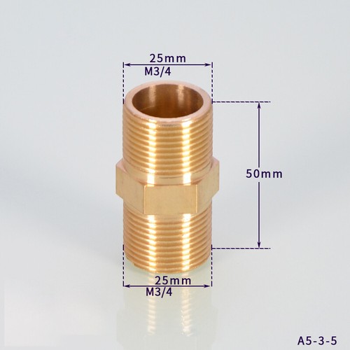 1 Pcs 3/4" External Thread Brass Pipe Nipple Fitting Straight Plumbing Fittings - Picture 8 of 10