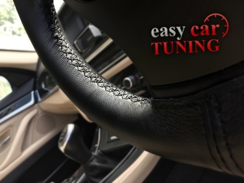 Fits Mercedes Vito 2 W639 Black Real Genuine Leather Steering Wheel Cover - Picture 5 of 8