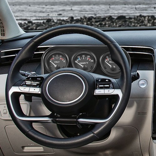 Mechanical 2'' 52mm Chrome 3in1 Gauge Set Water Temp Oil Pressure Volt AMP Meter - Bild 8 von 15