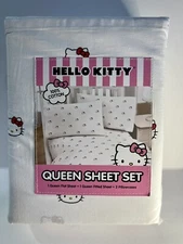 Hello Kitty White Pattern Queen Size Sheet Set Jay Franco & Sons, Inc.