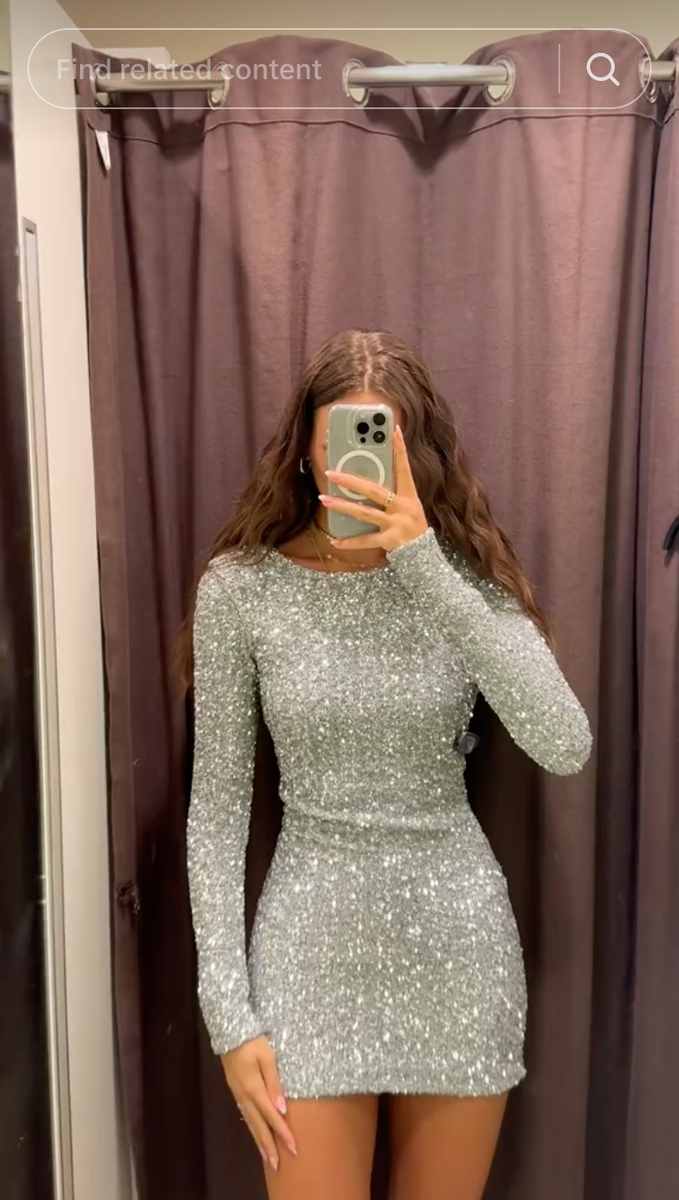 ZARA SEQUINNED SHORT DRESS ALL SIZES SILVER 5063/809