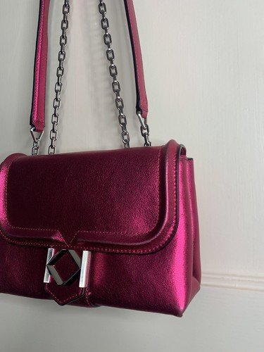 Karl Lagerfeld Miss K Small Shoulder Bag Metallic pink 100% Cowhide One Size - Picture 3 of 19