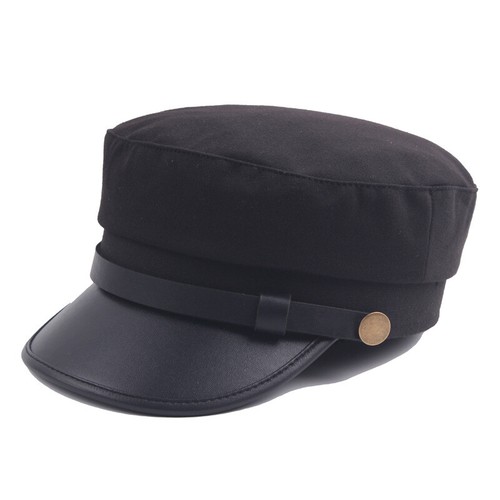 Kappe Kadett Militär Marine Matrose flach Sonnenhut Vintage UK Herren Damen Armee Leder - Bild 4 von 19