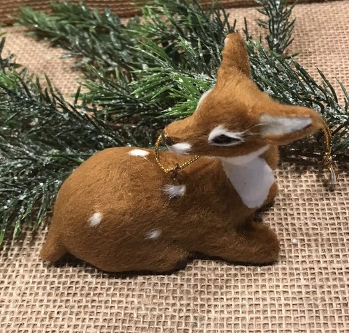 DEER PAIR ORNAMENTS STANDING 5” T SITTING 3” T Soft Fur - Bild 3 von 12