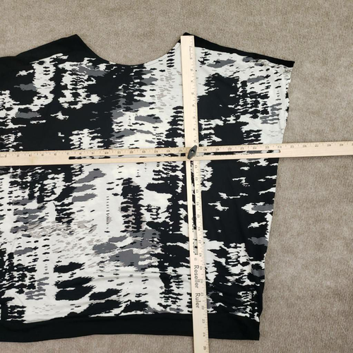 Donna Karan Pajama Top Womens Black White Abstract Stretch V Neck Sleeveless M - Picture 3 of 8