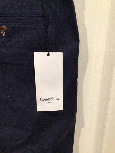 NWT Goodfellow & Co. chino dress pants navy blue waist 38 button zip pockets - Picture 4 of 5