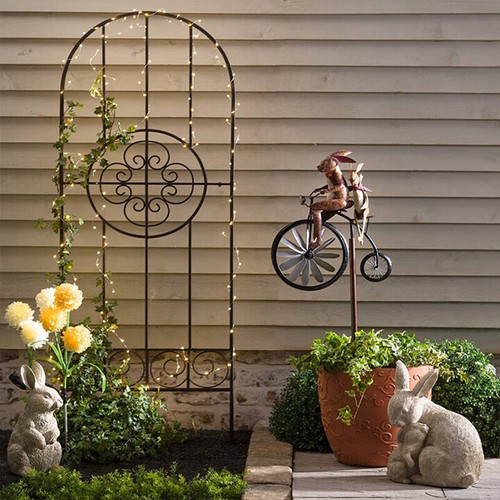 3D Large Animal Rabbit Frog Metal Windmill Wind Spinner Whirligig Garden Decor - Picture 6 of 12