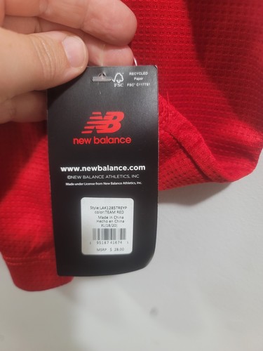 NWT New Balance Shirt Boys Size XL 18/20 Red Long Sleeve - Picture 6 of 8