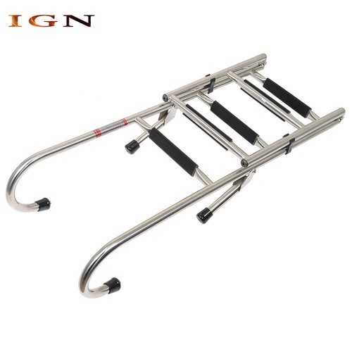 Stainless Steel Folding Ladder Telescoping 400 lb. Limit For Boats 5 Step - Picture 10 of 12